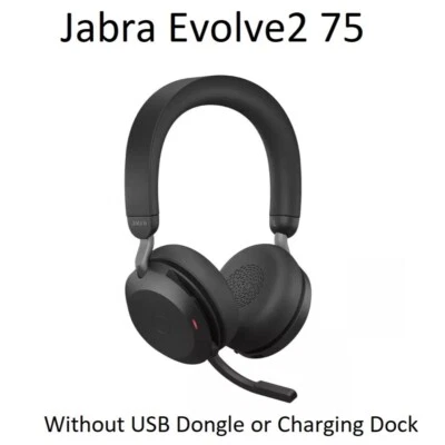 Jabra Evolve2 75 Wireless Stereo Headset Noise Cancelling - Unused Local Samples - Image 1 of 4