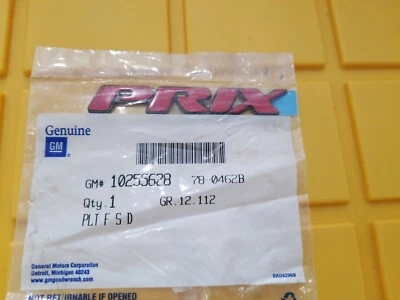 Placa de identificación emblema puerta delantera Pontiac GM OEM 2003 Grand Prix 10255628 Foto 1 de 2