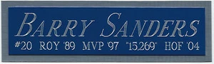 BARRY SANDERS LIONS NAMENSCHILD AUTOGRAMMIERT signiert HELM-TRIKOT-FUSSBALL-FOTO - Bild 1 von 8