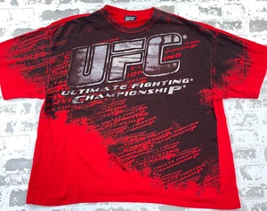 Vintage UFC Shirt Men XXL 2XL Red MMA Y2K All Over AOP 2000s Adult Tee Fighting - Picture 1 of 9