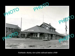 ANTIGUA FOTO HISTÓRICA 8x6 DE FAIRBANKS ALASKA LA ESTACIÓN DE FERROCARRIL c1940 - Imagen 1 de 1