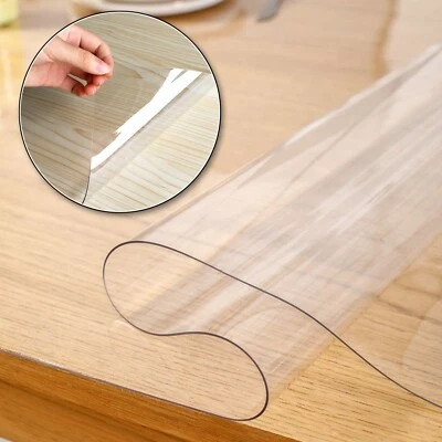 Tischfolie 2mm Transparent Klar Tischdecke Tischschutz Tischmatte Abwaschbar PVC - Bild 1 von 4