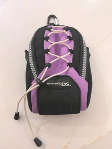 Nintendo DS Purple Black Mini Backpack Carrying Case Travel Bag Zipper OEM Rare - Bild 1 von 6