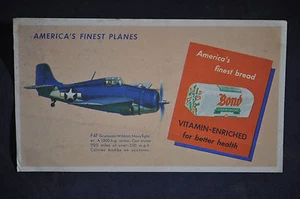 *WW2* F4F Grumman Wildcat Navy Fighter Bond Bread Blotter - Imagen 1 de 2