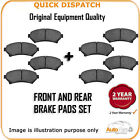 FRONT AND REAR PADS FOR VAUXHALL ZAFIRA TOURER 2.0 CDTI (130BHP) 11/2011-