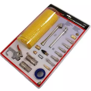 Neilsen 20pc Air Blow Gun Line Nozzle Accessory Fitting Gauge Compressor Kit - Picture 1 of 1