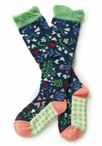 Matilda Jane Girls Size Large L Change Of Pace Socks 1-4 New In Bag Blue Hearts - Picture 1 of 4