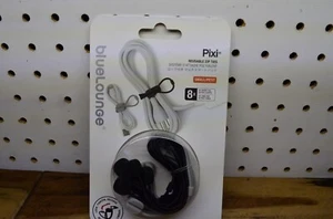 Bluelounge Pixi Multi-Purpose Cable Ties, 8 ct, Black & Grey Reusable Zip Tie - Photo 1/4