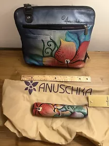 Anushka 5 pc Multicolor crossbody purse RFID wallet brush luggage tags NWT RARE - Picture 1 of 9
