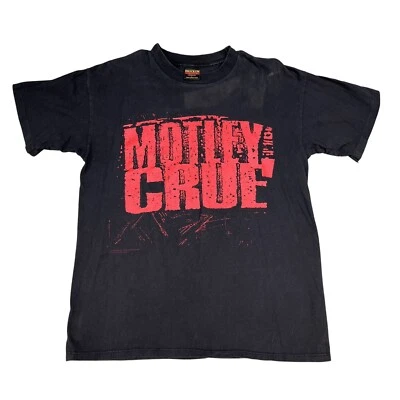 复古 Motley Crue Hooligans Holiday John Corabi 1994 黑色旅游 T 恤,尺寸 L — 第 1/4 张图片
