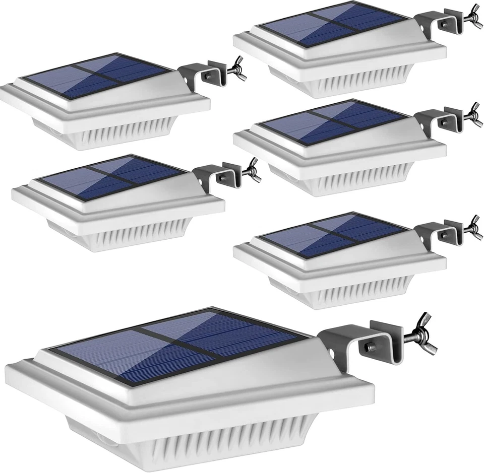 2/4/6PCS 40LEDs Solar Powered Lights for Fence Roof Gutter Yard Roof Wall Lamp - Image 1 of 4