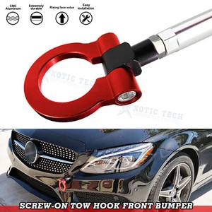 Red Metal Track Racing Style Aluminum Tow Hook For Mercedes Benz C E S M GLA GLK - Foto 1 di 10
