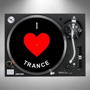 I Love Trance 12" DJ Slipmats Turntable Electronic Dance Music Pair or Single - Picture 1 of 3