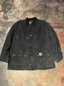 Carhartt Black Blanket Lined Vintage Jacket XL Black Work Wear Ranch Barn Chore Coat - Bild 1 von 7
