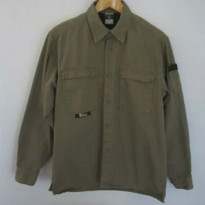 Vtg 90s Levis Levi Straus L2 Mens Medium Army Green LS Heavy Khaki Cotton Shirt - Picture 1 of 7