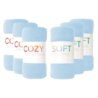 Cozy Soft Polar Fleece Throw Blankets, 6, 12, & 24 Packs, Color Options, 50x60 - Image 1 of 4
