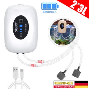Aquarium Teich Sauerstoff Luftpumpe Fische Tank Wasser Fish Aquatic Durchlüfter - Bild 1 von 16