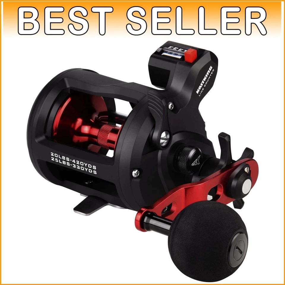 Carrete de baitcasting versátil para bagre, lubina y más - 30 libras de arrastre, para diestros Foto 1 de 4