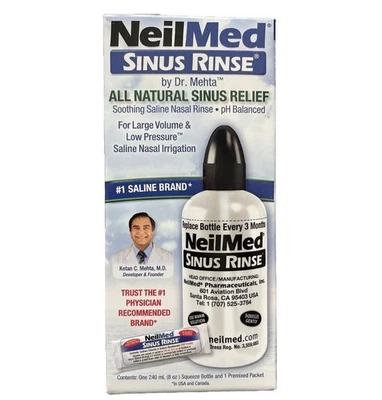 NeilMed Sinus Irrigation Nasal Rinse Squeeze Bottle + 1 Packet, Sample Kit - Image 1 of 2