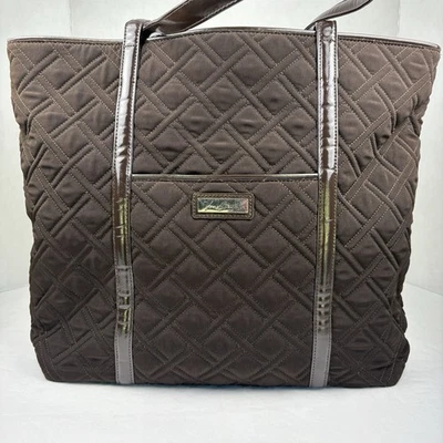 Vera Bradley Espresso Brown Trimmed Traveler Weekender + Bonus Makeup Bag EUC - Image 1 of 4