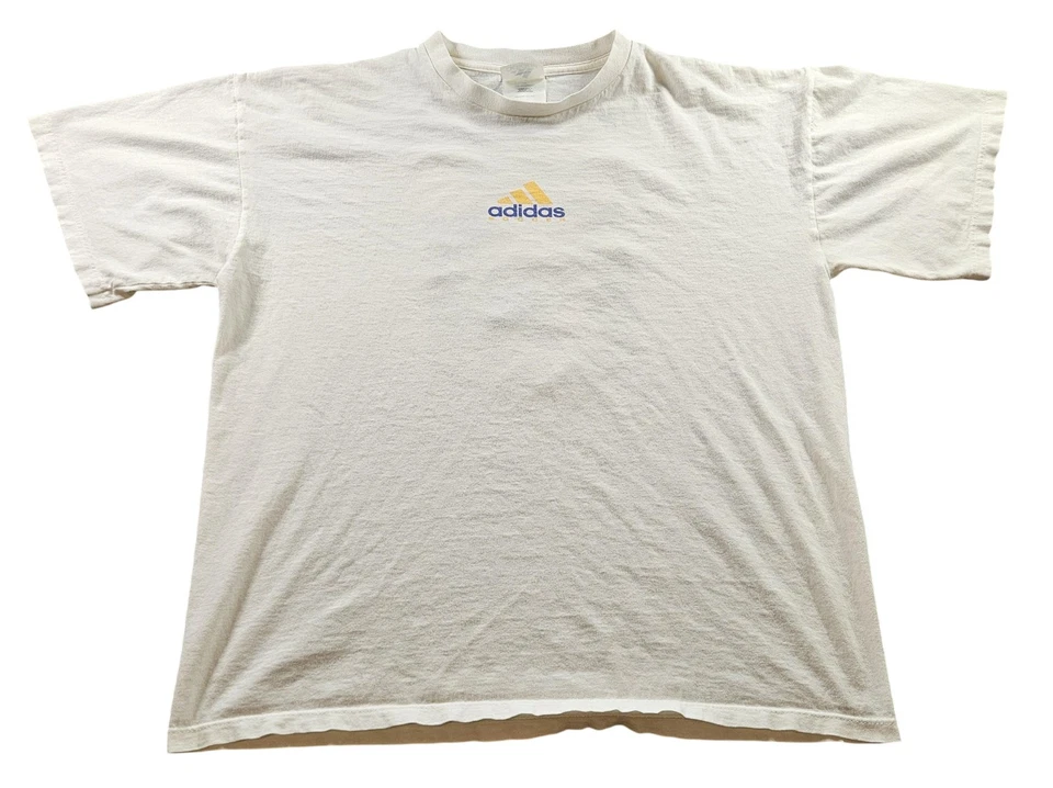 Vintage Adidas Shirt Mens XL White Soccer Never Stops Tee T-Shirt 90s Graphic - Image 1 of 4