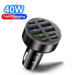 10 Port USB C Car Charger with PD Support Ideal for Road Trips and Daily Use - Picture 1 of 12