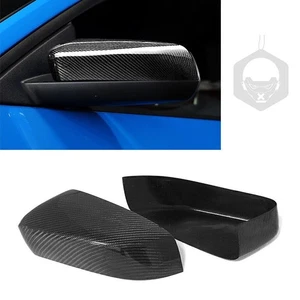 For 2008-13 09 Ford Mustang GT/Coupe Side Caps Add on Carbon Fiber Mirror Cover - Picture 1 of 9