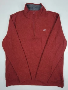 Vineyard Vines Herren Large Performance 1/4 Zip Pullover Sweater dunkelrot Freizeit  - Bild 1 von 11