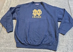 Champs Notre Dame Fighting Irish Pullover Sweatshirt 2XL Blue Gold Embroidery - Picture 1 of 7