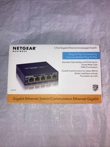 NETGEAR ProSafe GS105 v5 5-Port Gigabit Ethernet Desktop Switch w/ AC Adapter - Picture 1 of 2