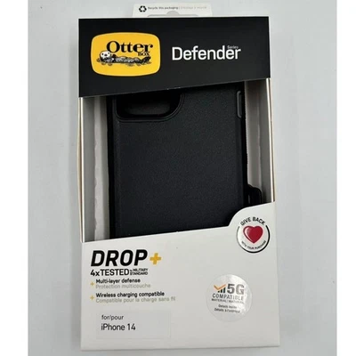 OtterBox Defender Case with Holster Case for iPhone 14, Black Case - Image 1 of 3