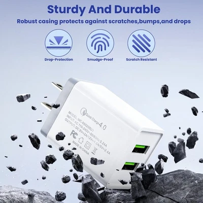 Dual Port USB Fast Home Wall Charger Block 5V 2.4A Power Adapter For iPhone iPod - Image 1 of 4