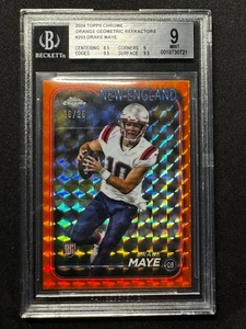 2024 Topps Chrome #203 Drake Maye RC Rookie Orange Geometric Refractor 16/25 - Bild 1 von 2