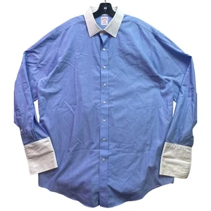 Camisa Brooks Brothers Para Hombres 17 1/2-37 Puño Francés Peppy Academia Carrera Formal - Imagen 1 de 10