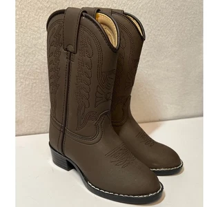 Durango Youth's Leather Western Cowboy Boots, Brown, USA 9D - Picture 1 of 16