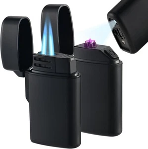2 Pack Lighter, Torch - Electric Lighter Plasma Arc Flameless, Black 2 - Picture 1 of 7