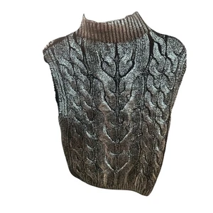 Pilcro By Anthropologie Knit Top Cowl Neck Sz M Metal Accents Sleeveless NWT - Picture 1 of 9