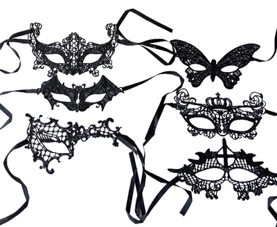 Lote de 6 máscaras faciais góticas de renda sexy venezianas de Halloween - VENDEDOR DOS EUA - Imagem 1 de 4