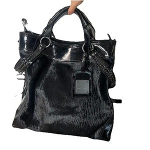 Fracesco Biasia Black Leather Tote Large Size - Picture 1 of 12
