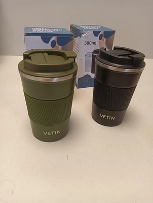 2 Stück Kaffeebecher to go Thermo, 380ml Thermobecher Kaffee to go, Coffee Bech - Bild 1 von 3