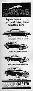 1962 Jaguar XKE Coupe Roadster 3.8 & Mark X Sedan Original Dealer Ad - Picture 1 of 1