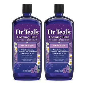 Dr Teal's Sleep Blend Epsom Salt Foaming Bath 34 Fl Oz Pack of 2 - Picture 1 of 12