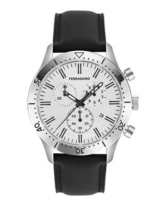 Ferragamo Mens Ferragamo Master Chrono Stainless Steel 43mm Strap Fashion Watch - Picture 1 of 4