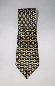 Corbata de caza para hombre J. Riggins L 57 W 4 negra amarilla corbata seda - Imagen 1 de 3