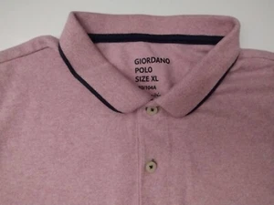 Giordano Polo Men's XL Polo Shirt Tapered Fit Short Sleeve Light Pink - Picture 1 of 8