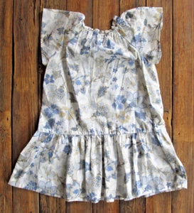 NEW Baby Gap 5 Years Dress Mother's Day Blue Floral Flutter Cotton Cap Elastic - Picture 1 of 9
