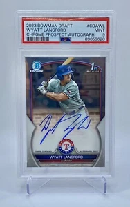 Wyatt Langford 2023 Bowman Draft Chrome 1st Auto RC #CDA-WL - PSA 9 Mint - Picture 1 of 2