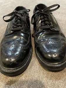 Vintage Bostonian Men's Longwing Oxfords Black Brogue Shoes Size 10 E/C - Picture 1 of 7