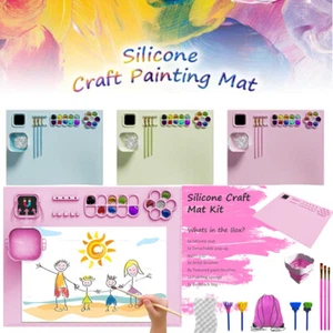 Silicone Craft Mat Set 11pcs 12 Color Dividers DIY Art Craft Mat for Painting - Picture 1 of 22