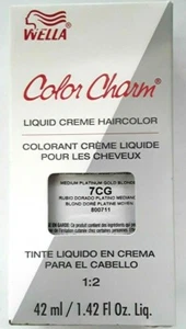 Wella Color Charm Permament Liquid HairColor 42mL 7CG Medium Platinum Gold Blond - Picture 1 of 1